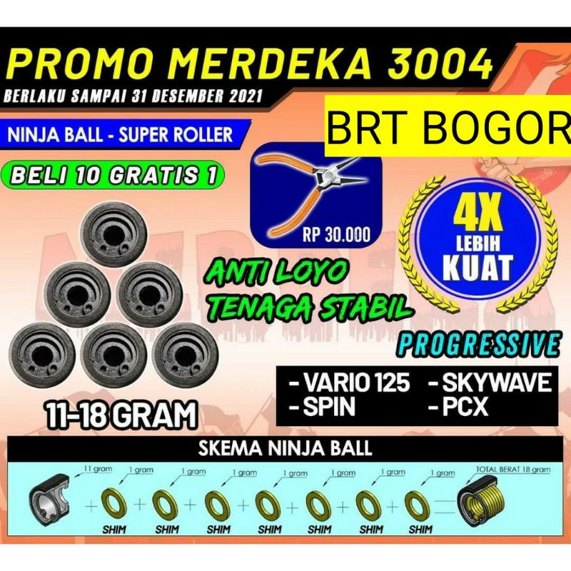 BRT SUPER ROLLER NINJA BALL VARIO 125/250/PCX150/SPIN/SKYWAVE Skydrive Roller BRT Ninja ball Vario 125 old New Genio Scoopy 2021 Beat Street Led Beat Deluxe Beat New Led Roler Ninja Ball BRT Vario 125 ROLER NINJA BALL GENIO SCOOPY BEAT DELUXE BEAT STREET