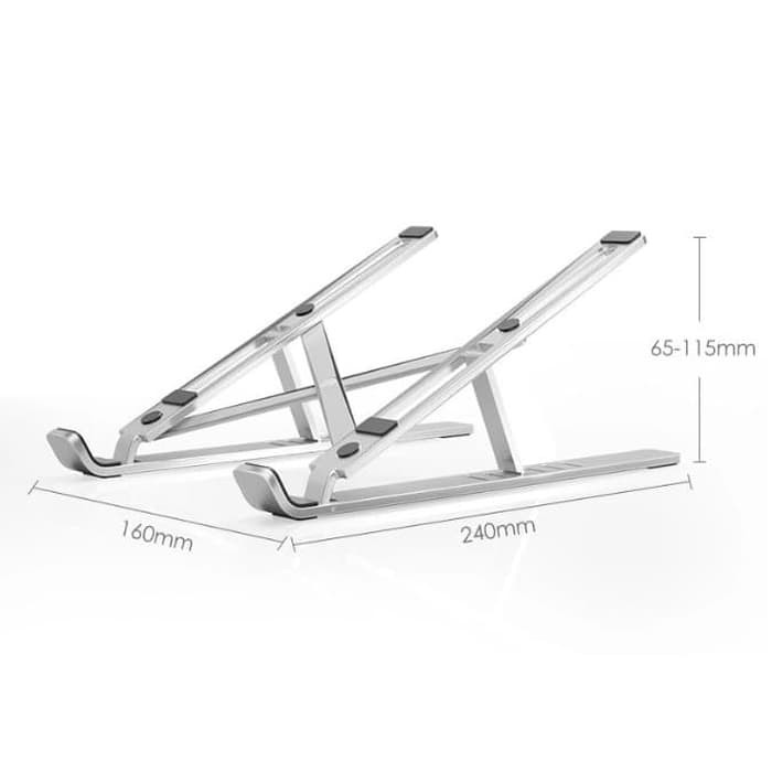 Portable laptop stand Holder - Dudukan Laptop Aluminium - Meja Laptop Multifungsi