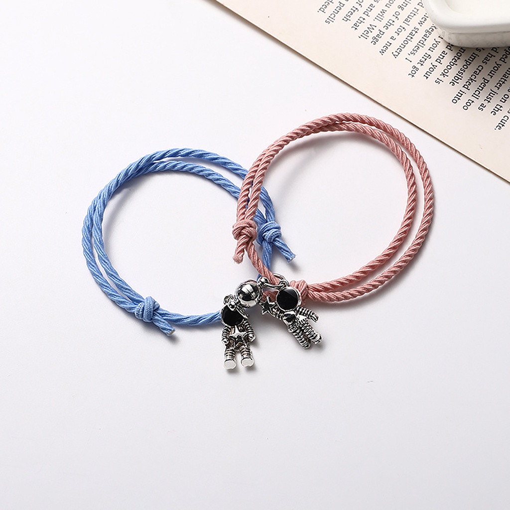 Hu Hu Hu Hu Hu Alat Bantu Pasang Kacamata♡ Gelang Elastis Bentuk Astronot Bahan Alloy Untuk Pasangan