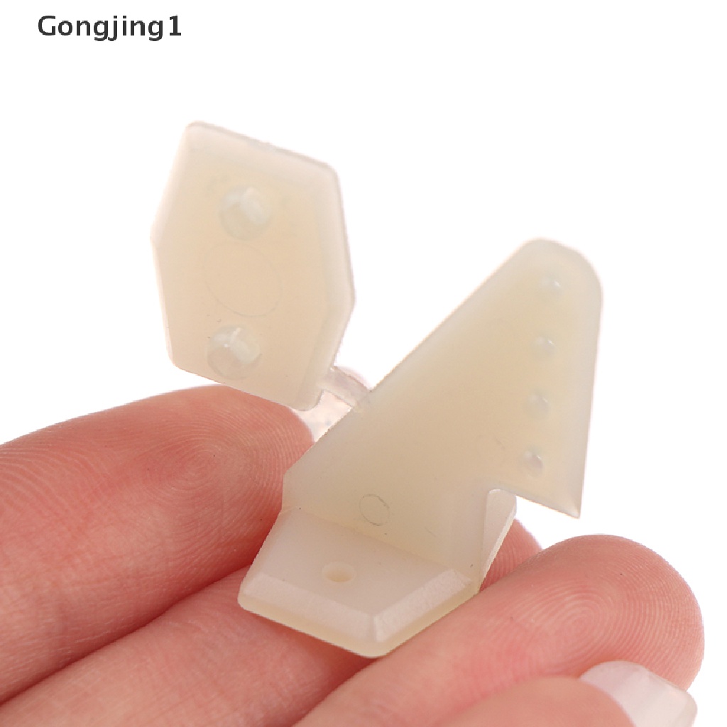 Gongjing1 10 Set Horn Kontrol 4 Lubang Bahan Nilon W13xL18xH25mm Dengan Sekrup Untuk Pesawat RC