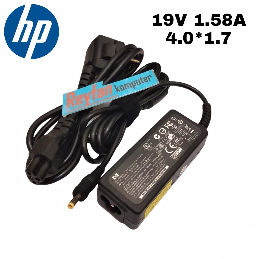 CAS AN Adaptor Charger Laptop HP-COMPAQ 19V 1.58A / 4.0*1.7 mm NL038PA HP MINI 1100CM KS167UT HP MINI 1141NR NB137UA