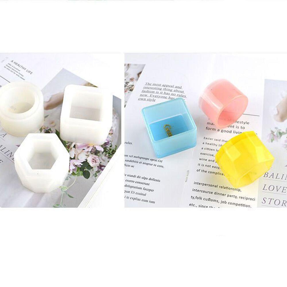 Top 3pcs/set Crystal Resin Tray Cetakan Penyimpanan Perhiasan Membuat Alat Hexagon Cangkir Resin Kerajinan Pot Bunga Sukulen