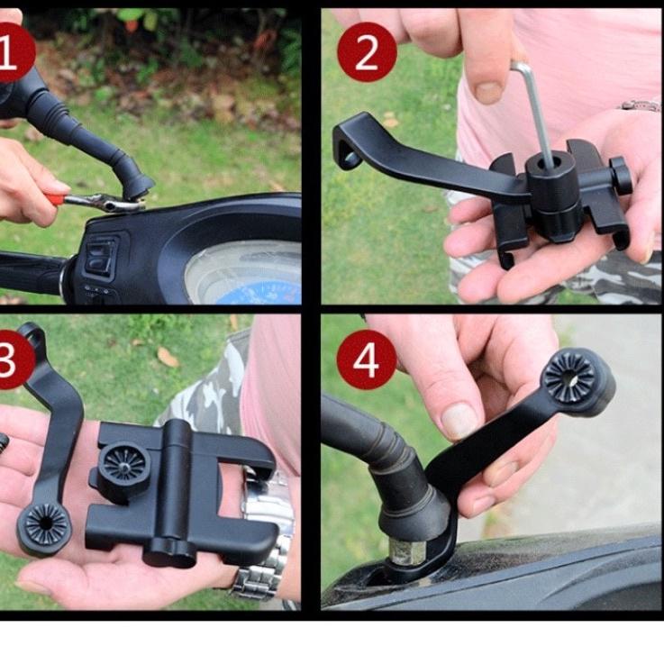 Produk Termurah Holder HP Motor Spion Bahan Besi / Full Metal Body C2 Motorcycle Holder__EL