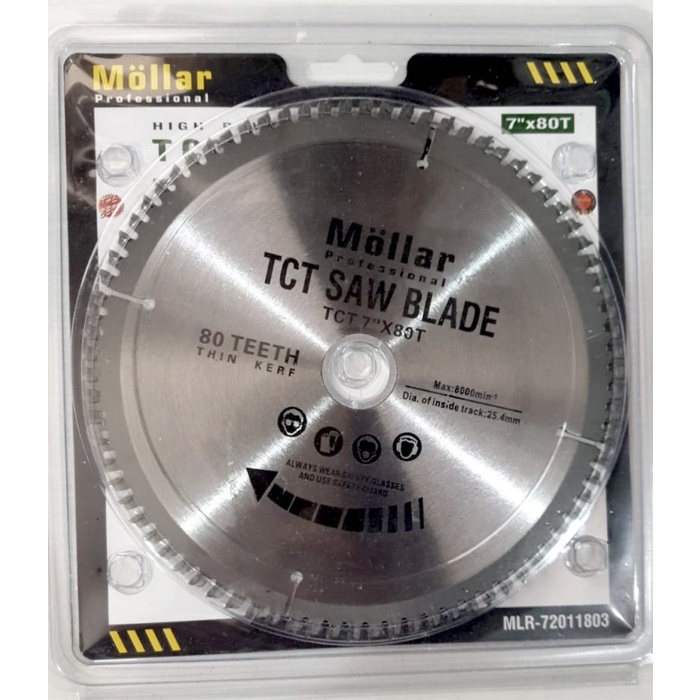 Mata Sirkular Gergaji Potong Kayu Circular Saw Blade Mollar TCT 7&quot;x80T