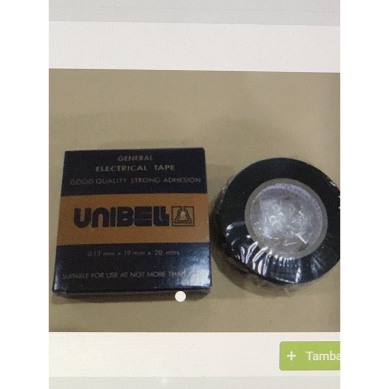 ISOLASI UNIBEL / ISOLASI LISTRIK KABEL HITAM UNIBEL