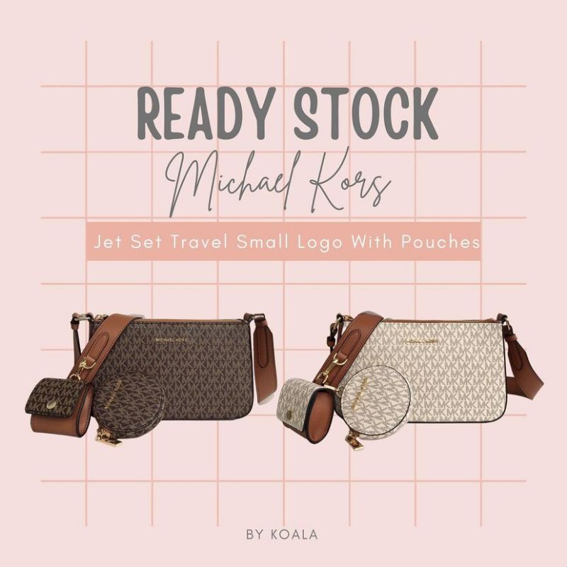 [READY STOCK] Tas Michael Kors Jet Set Travel Small Logo With Pouches