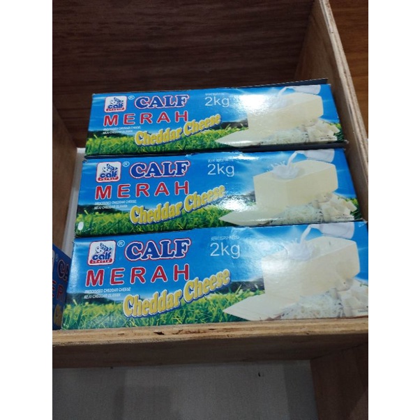 

keju Cheddar Calf Merah 2 kg
