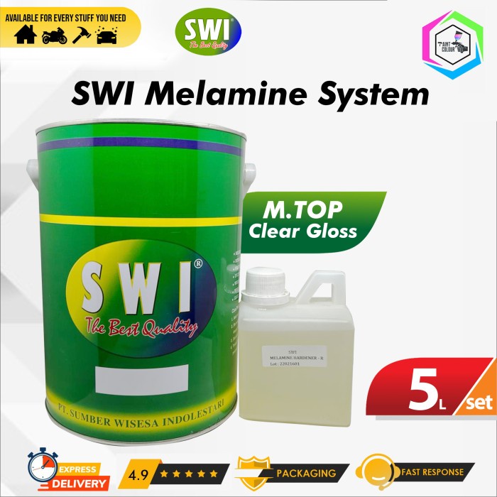 SWI MELAMINE SYSTEM CLEAR GLOSS GALON 5 Liter Set