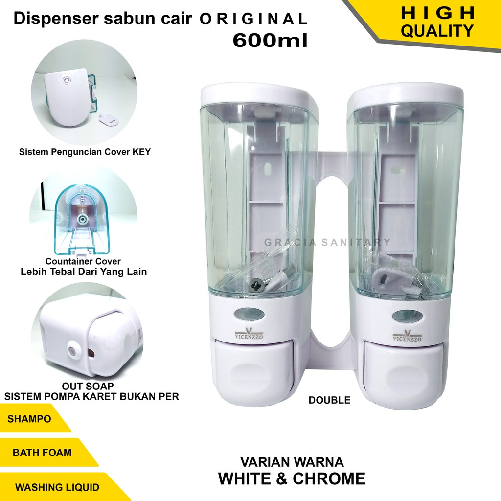 Dispenser Sabun Cair/Tempat Sabun Cair 600ml Original Hand Soap Double