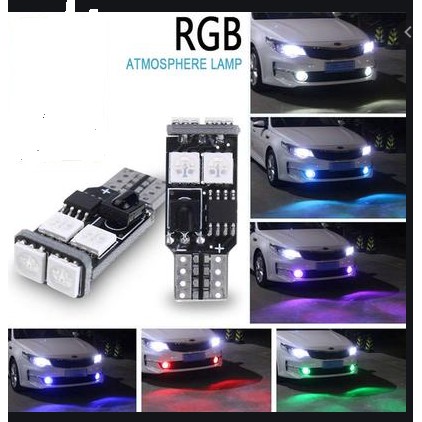 Lampu LED Senja T10 5050 6 Mata RGB 7 Warna 14 Mode Standby Strobo Kedip Flash mobil motor