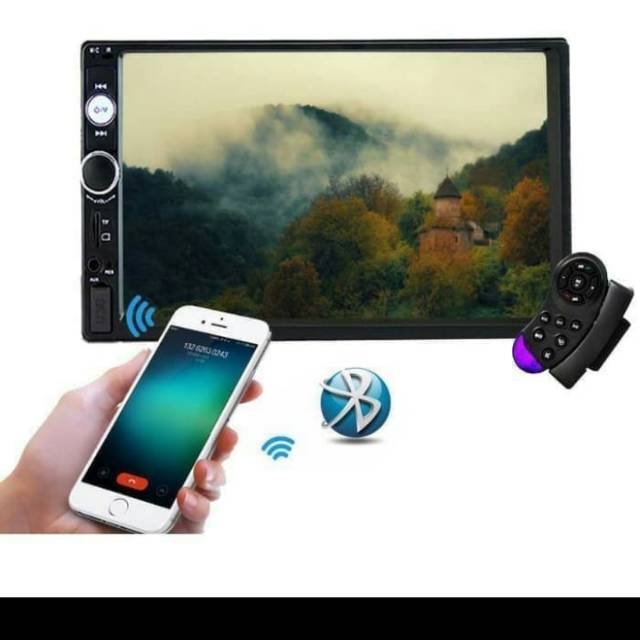 Head unit double din led mobil sigra with mirorr android