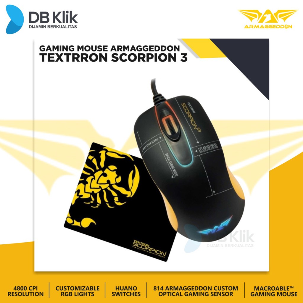 Mouse Gaming Armaggeddon Textron Scorpion 3 Wired 4800 CPI