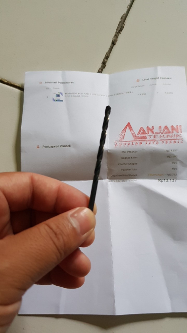 Mata Bor Besi Nachi Hss 3.3 Mm 3.3mm Straight Drills 3,3 3,3mm L/n 500