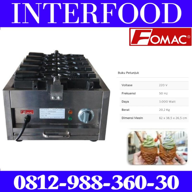 Mesin Pembuat Taiyaki / Fish Waffle FWB-E1101B