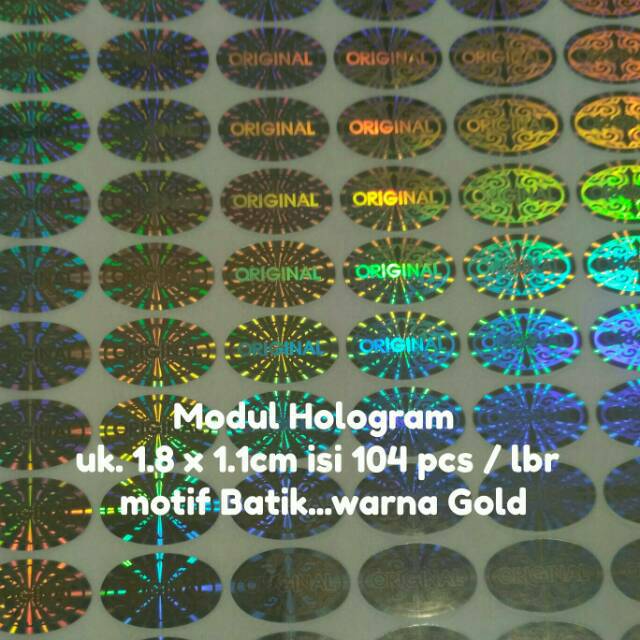 

Stiker hologram Original motif Batik Gold
