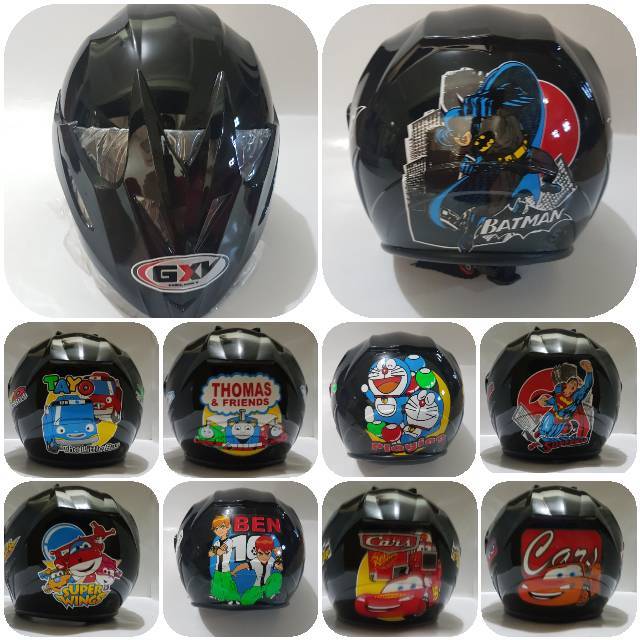 HELM ANAK COWOK CEWEK 3 - 5 THN HELM SNI HELM KARAKTER DOREMON, SUPERMAN, BATMAN, BEN10, CARS, TAYO