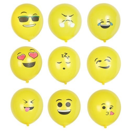 10 Pcs Balon Lateks Motif Emoticon Warna Kuning Untuk Dekorasi Pesta Ulang Tahun