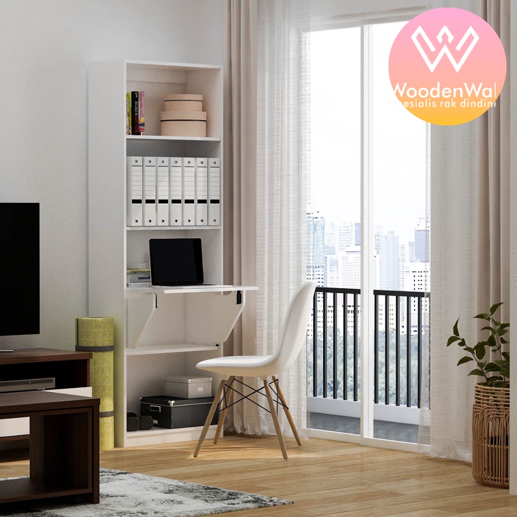 Meja Belajar / Meja Kerja Lipat / Rak Buku