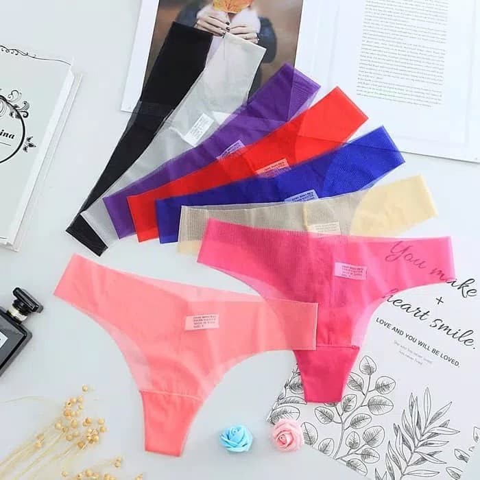 cd 655G-string Thong Seamless Celana dalam sexy Gstring Transparan 6863