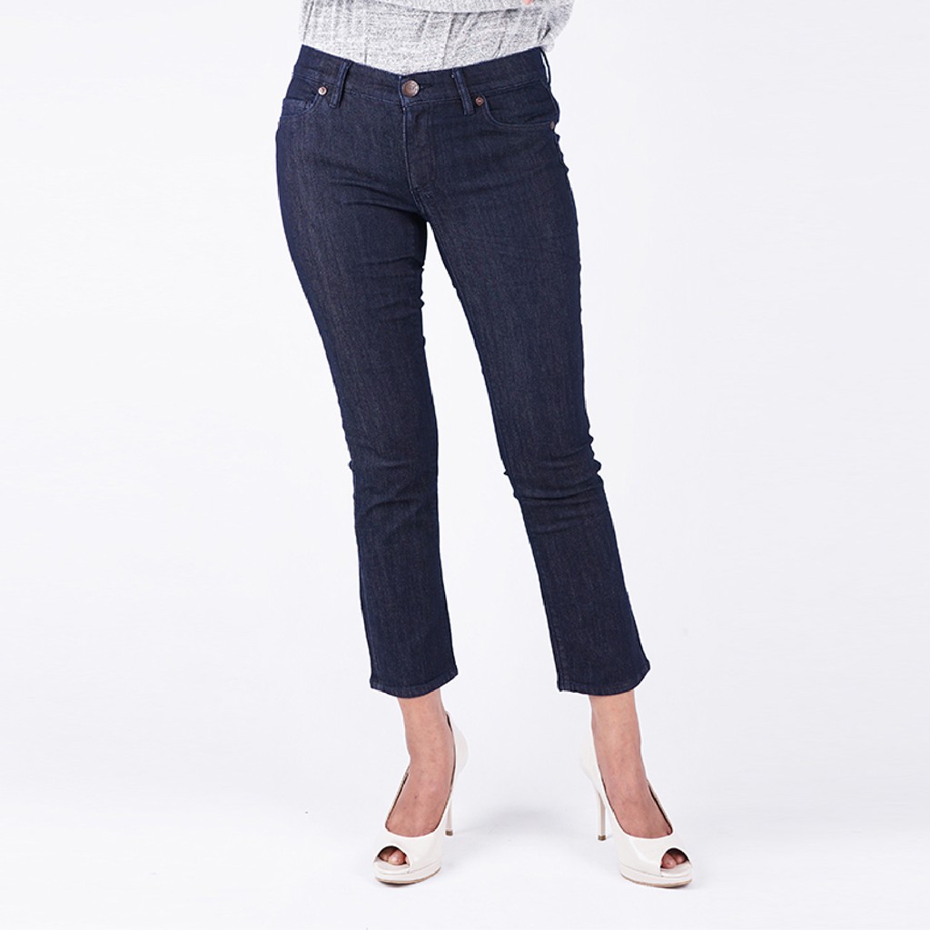 Celana Branded Wanita LOFT Dark Denim Jeans Cropped
