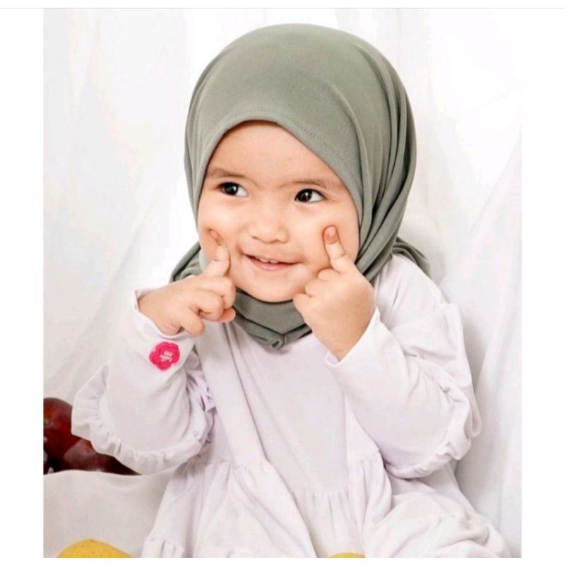 Segitiga Instan Anak Jersey Premium Balita Bayi Hijab Jilbab