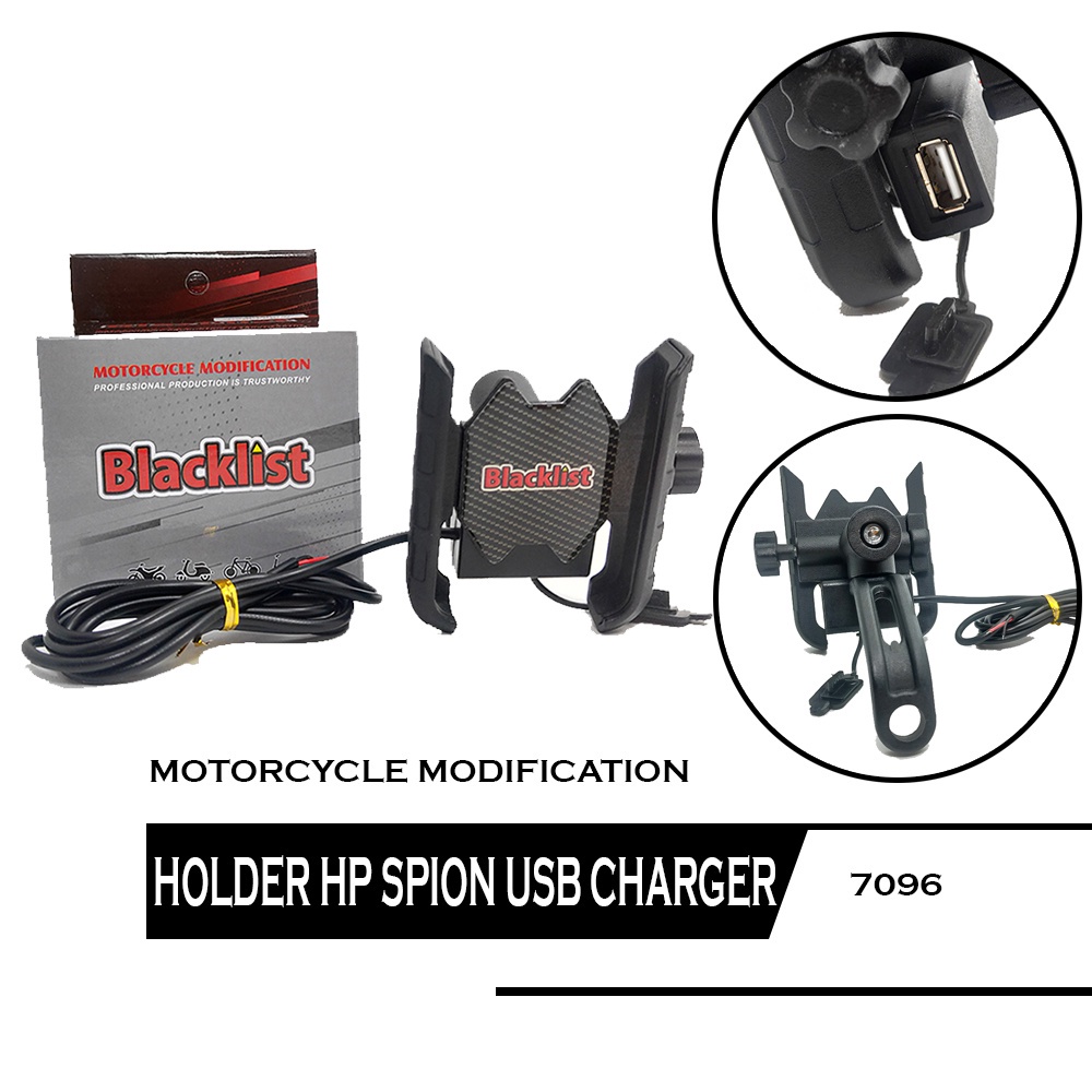 HOLDER HP SPION PLUS USB CHAEGER BLACKLIST DUDUKAN HANDPHONE 796 motor