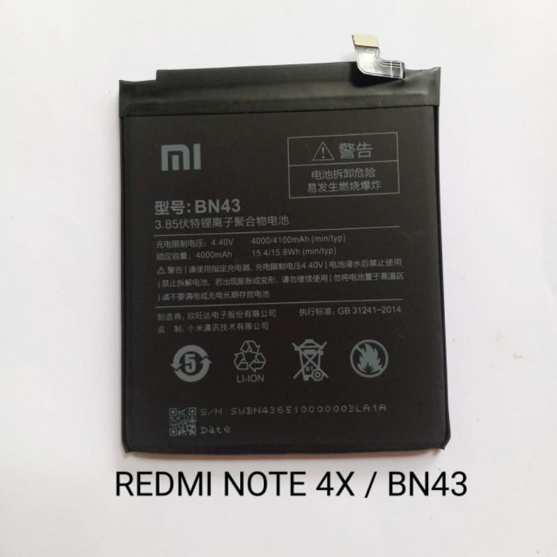 Baterai xiaomi BN 43 BN43 redmi note 4X battery batre baterei batere