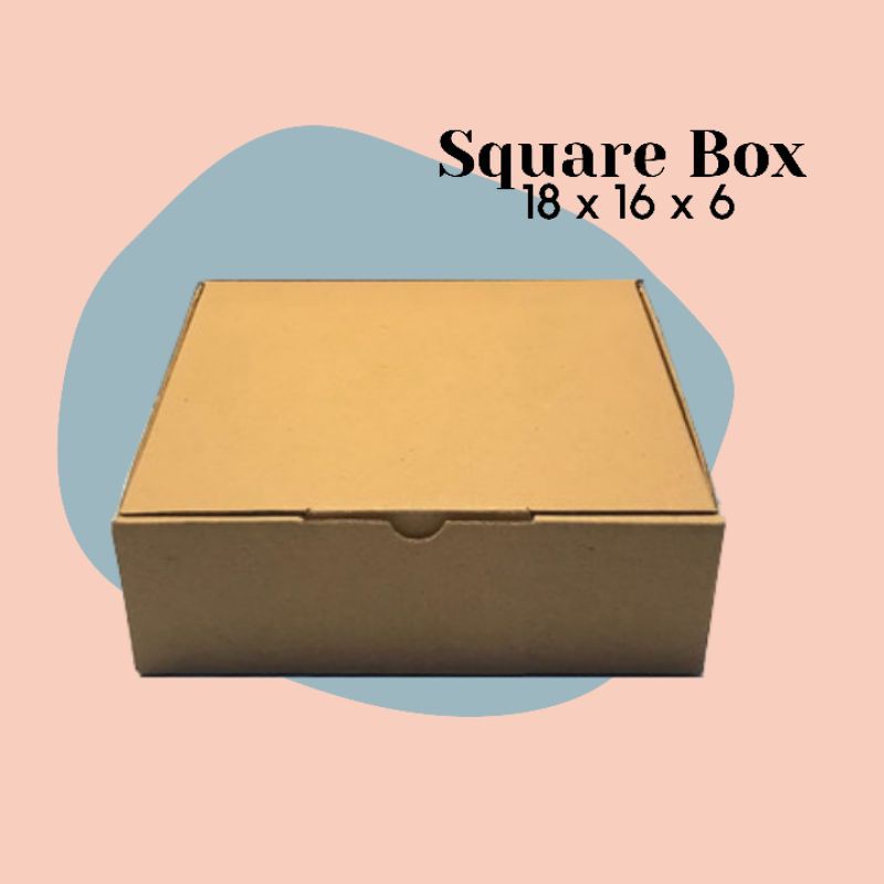 

SQUARE BOX // KARDUS DIE CUT KARTON COKLAT PACKAGING 18x16x6