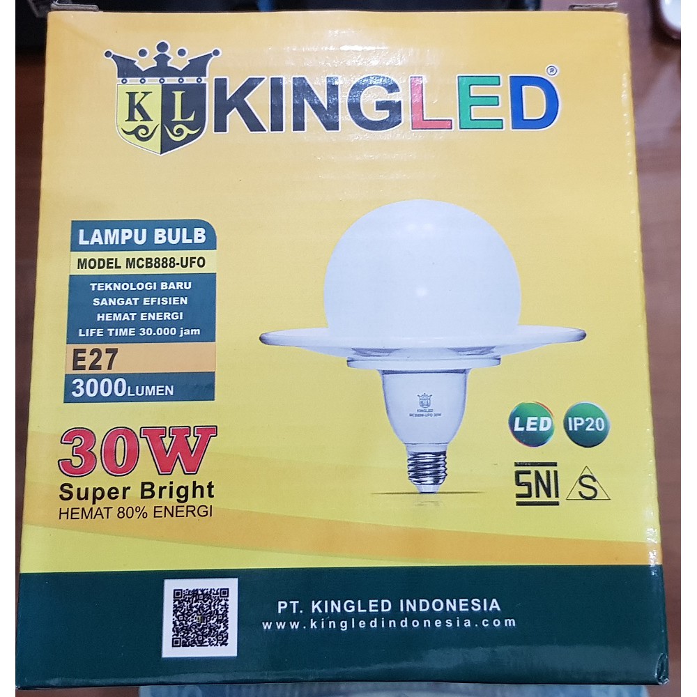 Lampu Led BULB UFO 30w 30 Watt KINGLED E27 SNI IP20 3000lumen