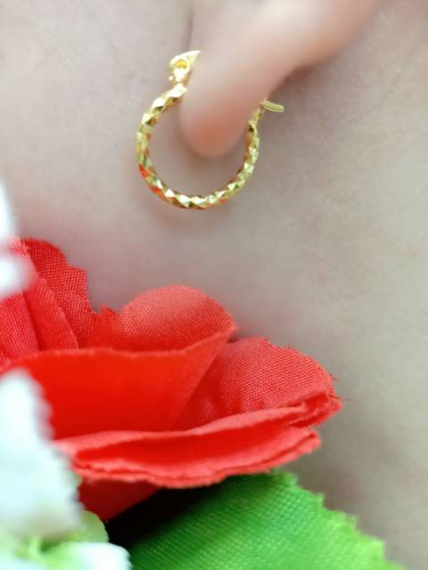 Anting xuping bulat kecil lapis emas 24k (A-B)