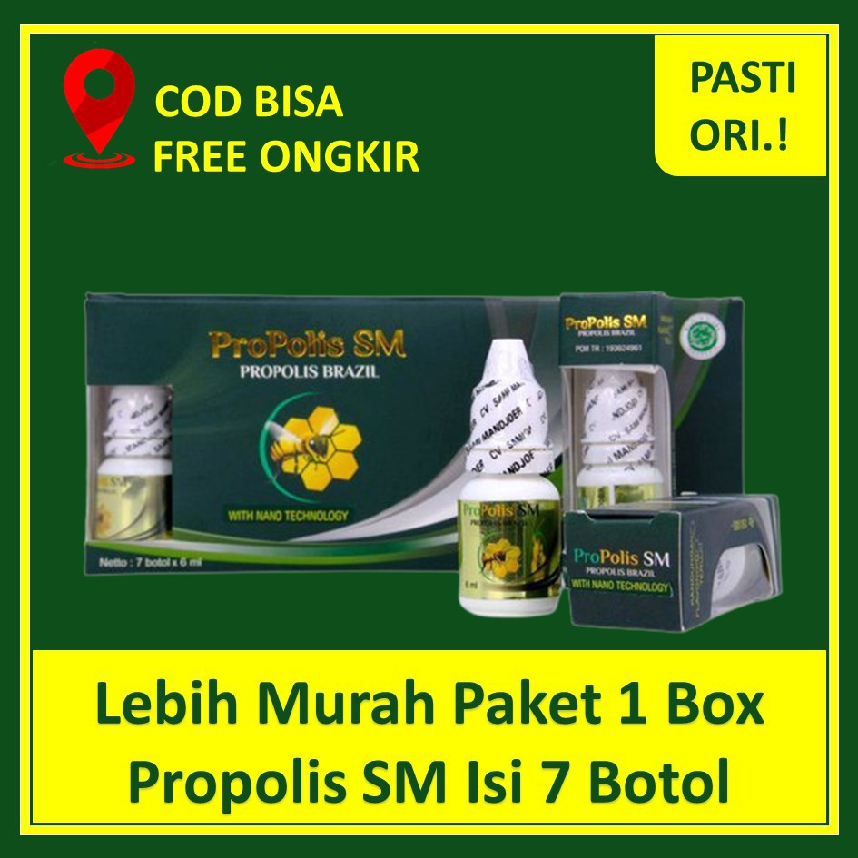 Paket 1 Box Propolis SM Brazil Isi 7 Botol 100% Original Harga Lebih Murah