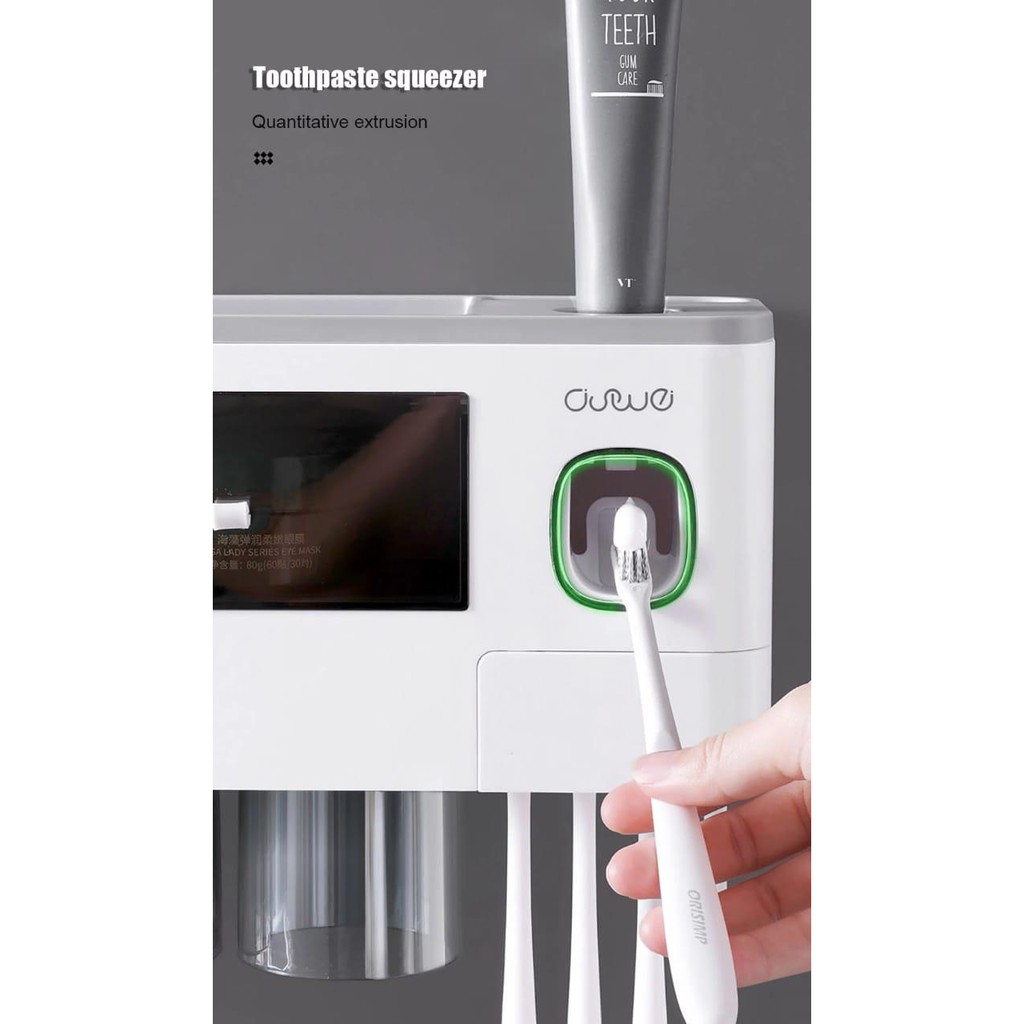 Rak Dispenser Odol / Tempat Sikat Botol Sabun Dilengkapi Dengan Gelas - 2 Cups