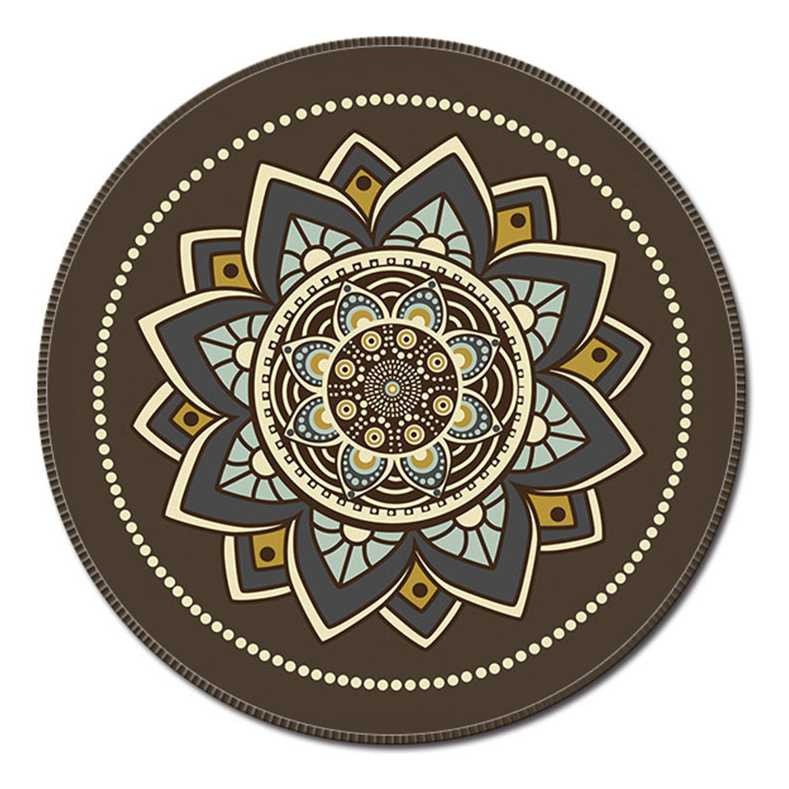 Terlariss !! Comfast Mouse Pad Bulat Anti Slip Vintage Bohemian 200mm