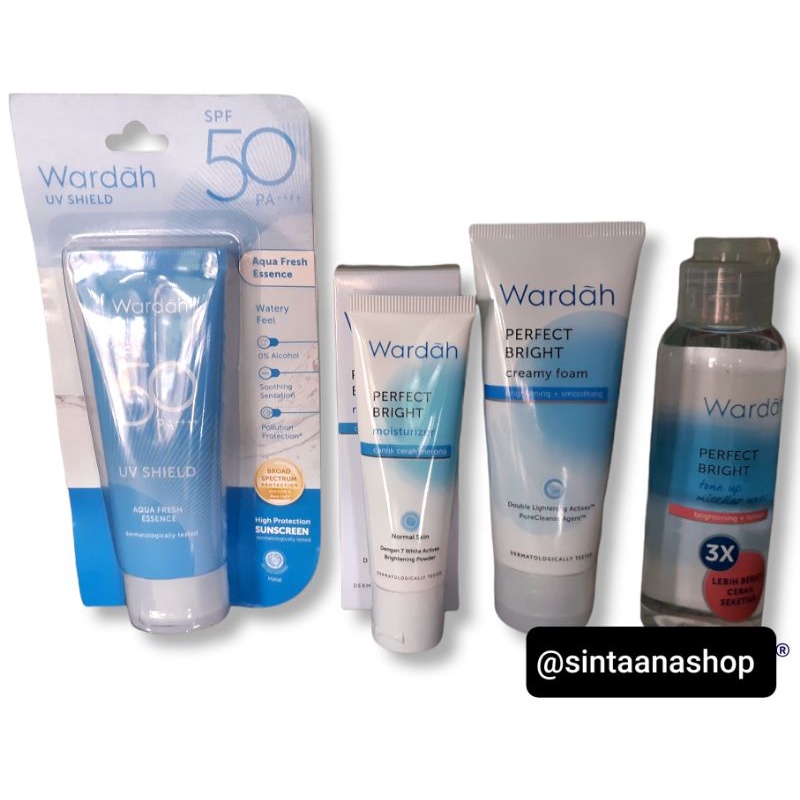 Paket Wardah Perfect Bright Normal Skin | Wardah Perfect Bright Series | Wardah UV SHIELD SPF 50+++ 