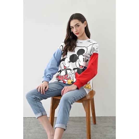 SWEATER COUPLE MICKEY TANGAN PANJANG - FREE MASK