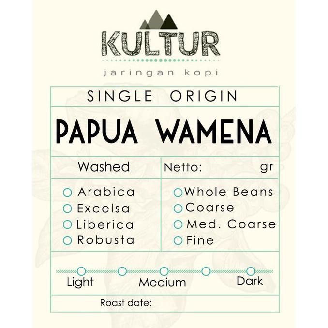 

PROMO Kopi/Coffee ARABIKA PAPUA WAMENA 250gr - BEANS, MEDIUM ROAST KP107