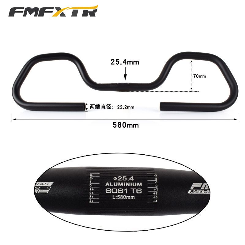 Handlebar FMFXTR Kupu-kupu 25.4x580, 25.4x610 Sepeda Roadbike MTB