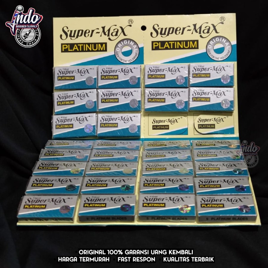 Silet Supermax / Super Max Platinum 10PACK (50 KEPING SILET) untuk Pisau Cukur Isi Ulang