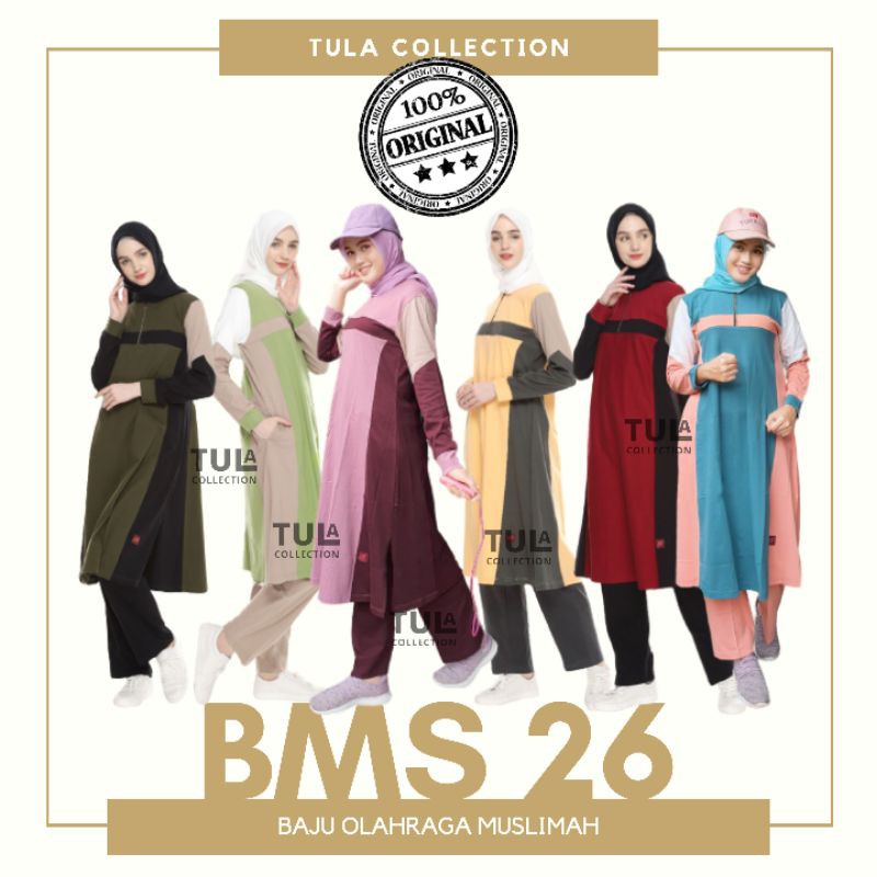 Tula Collection Baju Olahraga Muslimah BMS 26 / Baju Senam / Setelan Baju Olahraga Muslimah