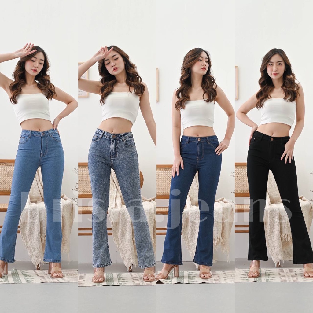 BRISIA JEANS - NA-EUN Highwaist Cutbray Jeans - 4 WARNA Size 28-38