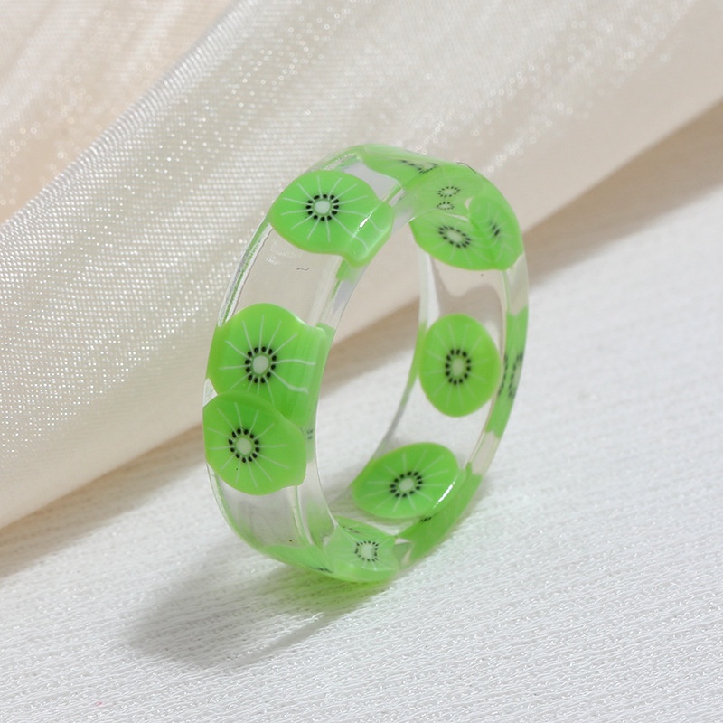 Ins Retro Candy Color Acrylic Resin Rings