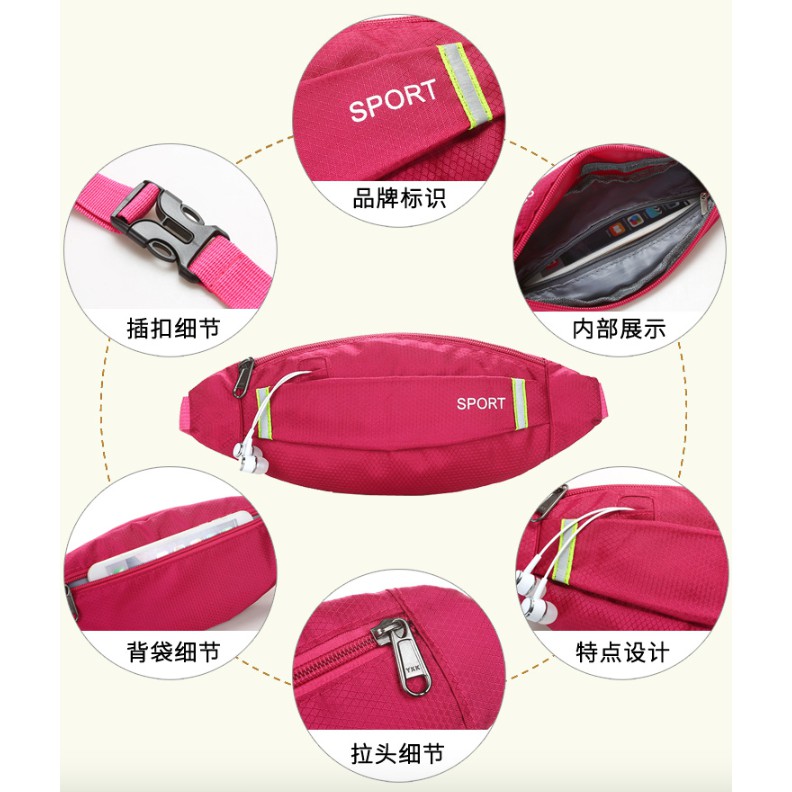 LJY15 Tas Pinggang  Pria Wanita Unisex Sport Waist Bag Murah Impor TKM