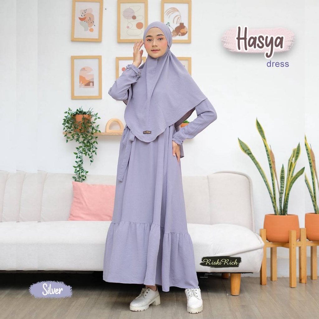 Khimar Hasya standar atau jumbo anti kusut airflow by RiskiRich-7