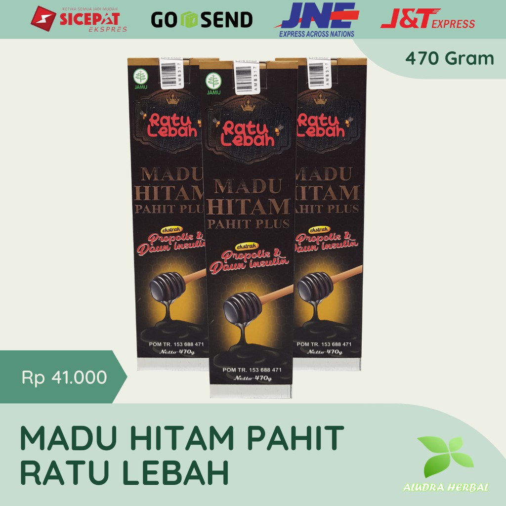 

Madu Hitam Propolis Pahit Si Ratu Lebah 470Gr Asli Original