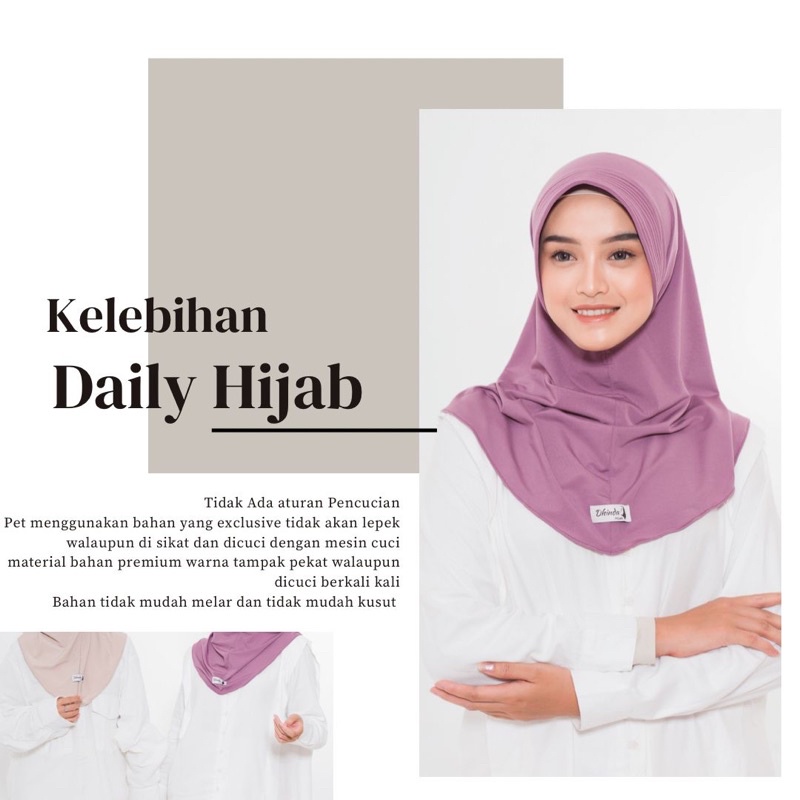 Dhinda Hijab - Daily Hijab Instan Size M (Jersey Ity Terbaik) Bergo Hamidah Ternyaman