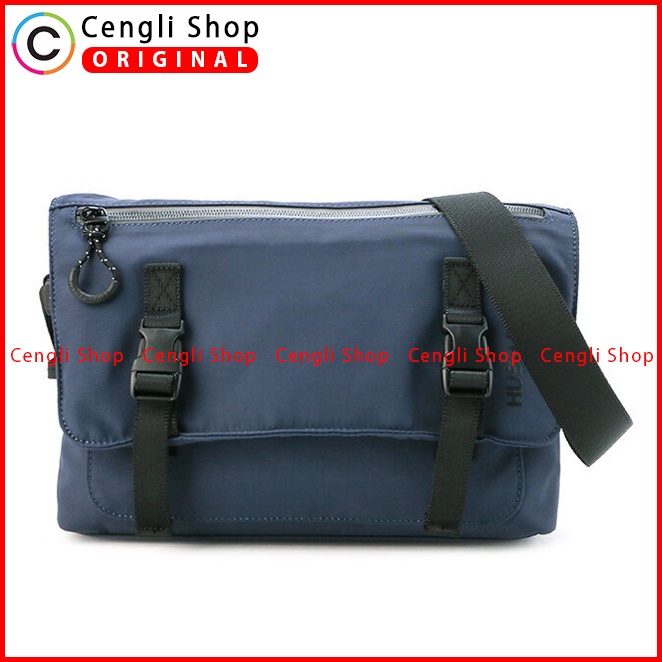 TAS SELEMPANG PRIA HUSH PUPPIES SLING BAG ORIGINAL BIRU NAVY HM133