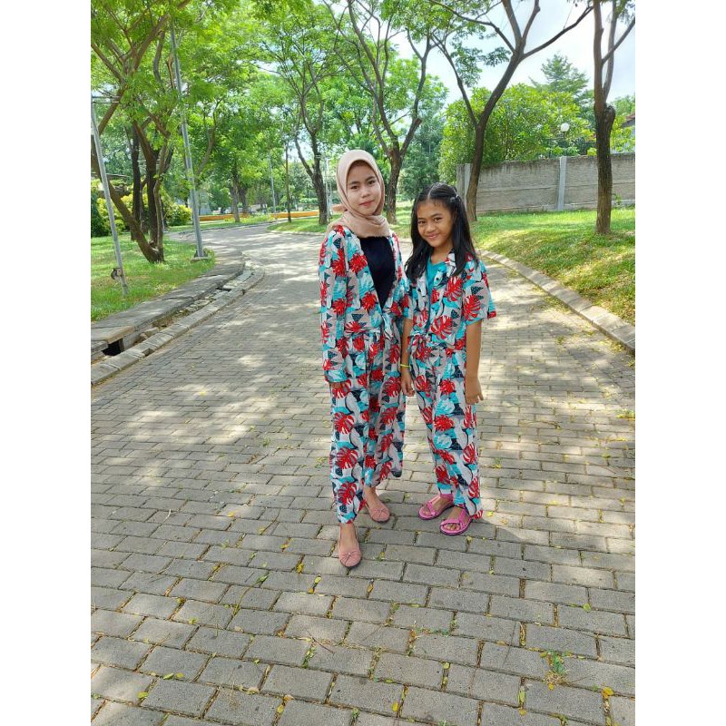 ONE SET RAYON NEECA SIZE REMAJA FULL KANCING SET RAYON TIEDYE ANAK PREMIUM