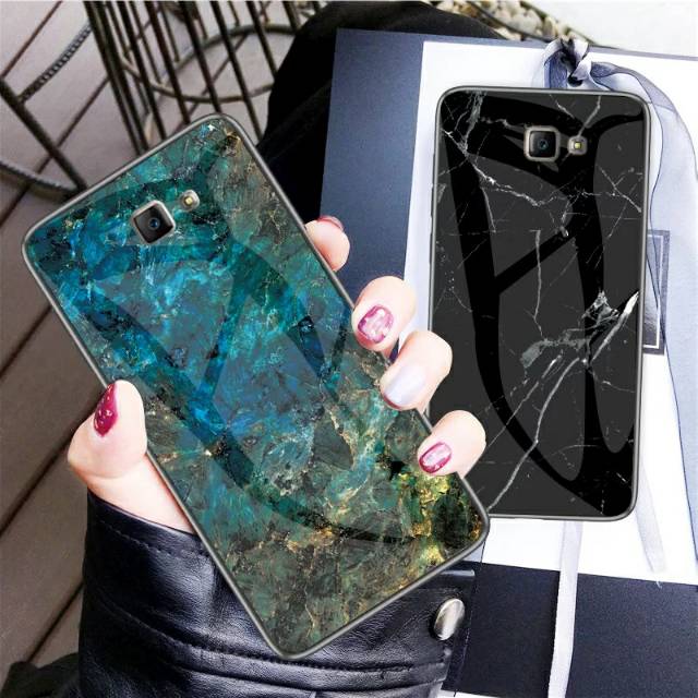 Marble Glass Case Samsung Galaxy J7 Prime J5 Prime J7Prime J5Prime on7 on5 2016 Softcase Hardcase Ca