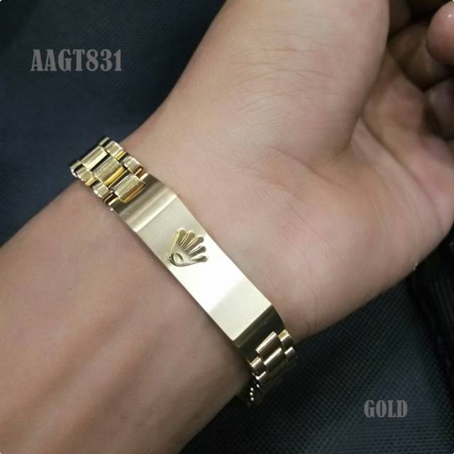 GELANG RANTAI WANITA PRIA TITANIUM ROLEX / GELANG TERBARU AAGT831
