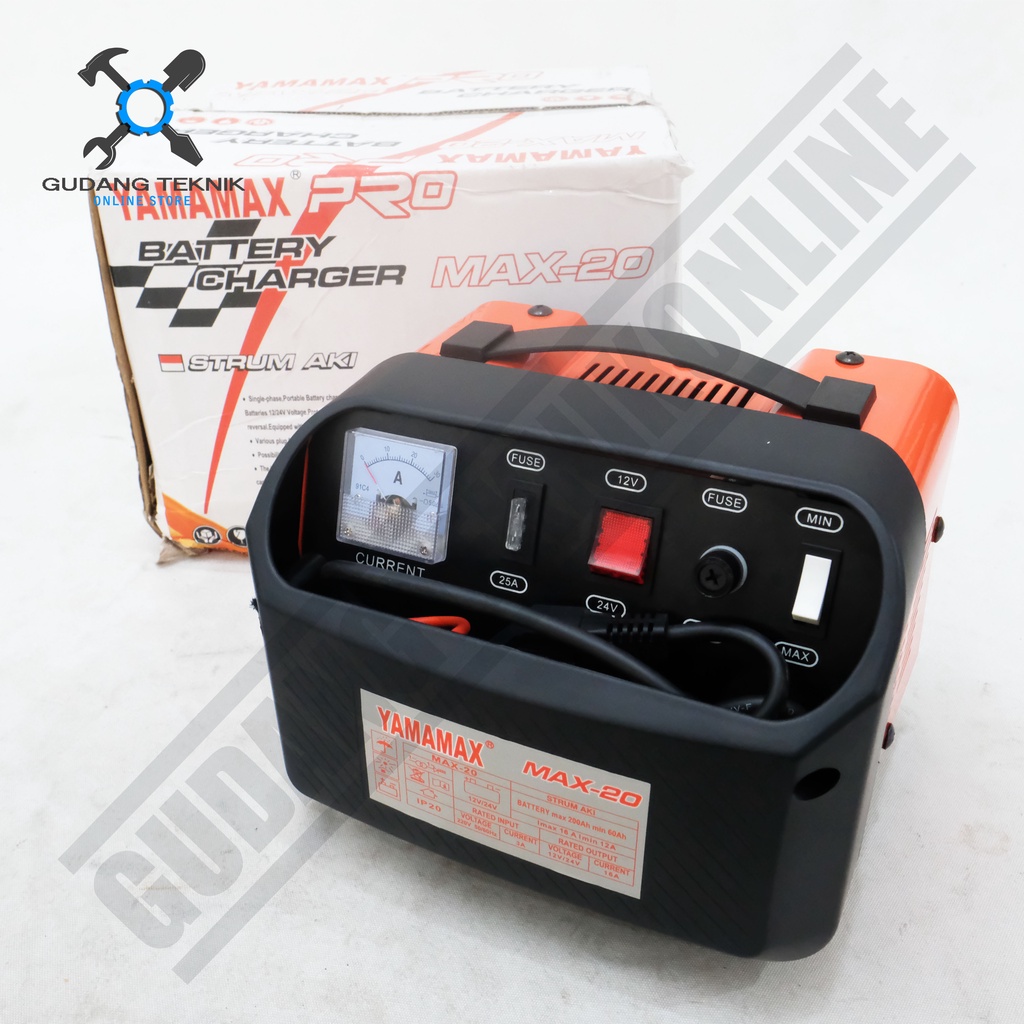 Battery Charger YAMAMAX MAX20 / Cas Aki Accu 20A - Strum Aki YAMAMAX MAX 20